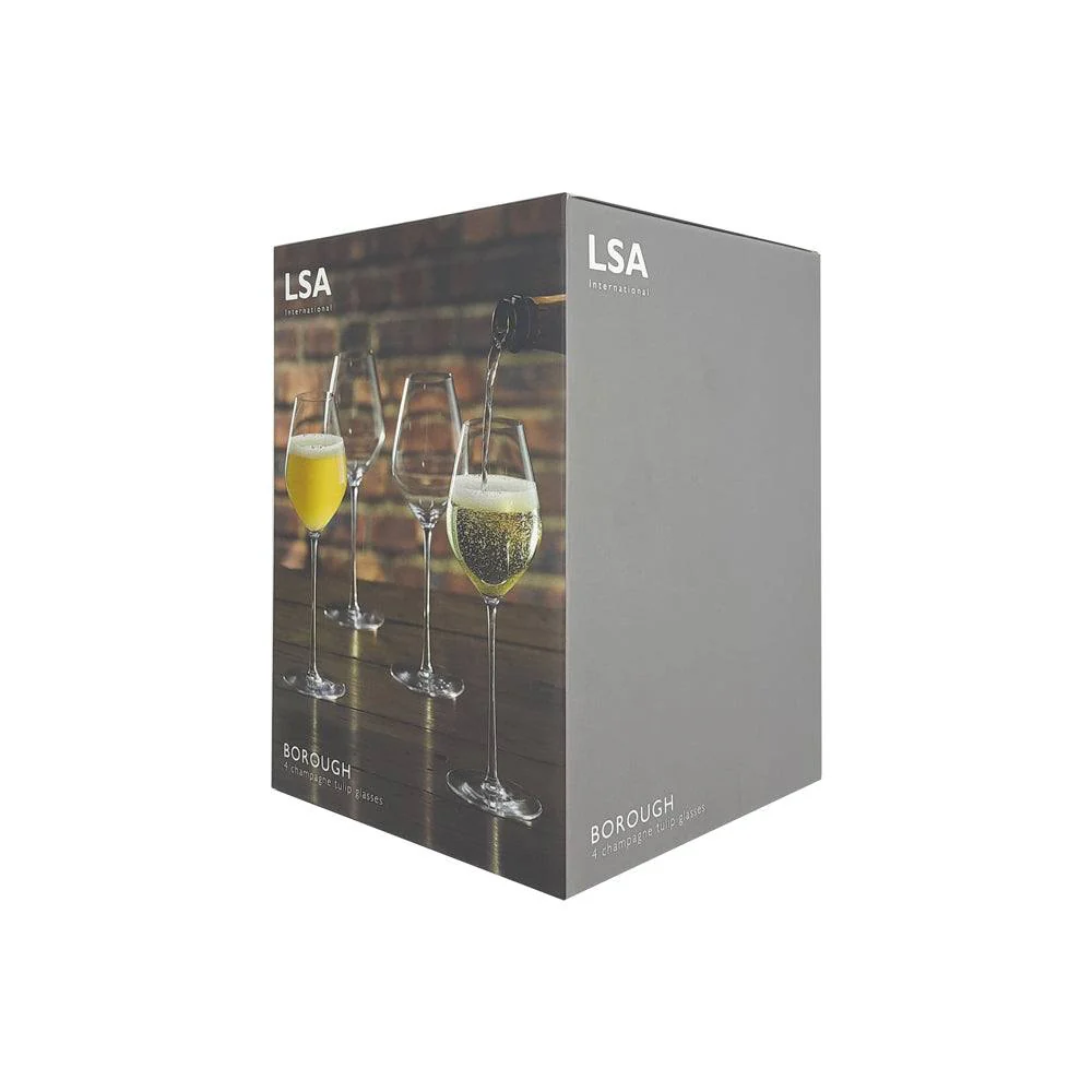 Borough Tulip Champagne Glasses 285ml, Set of 4 - Image 7