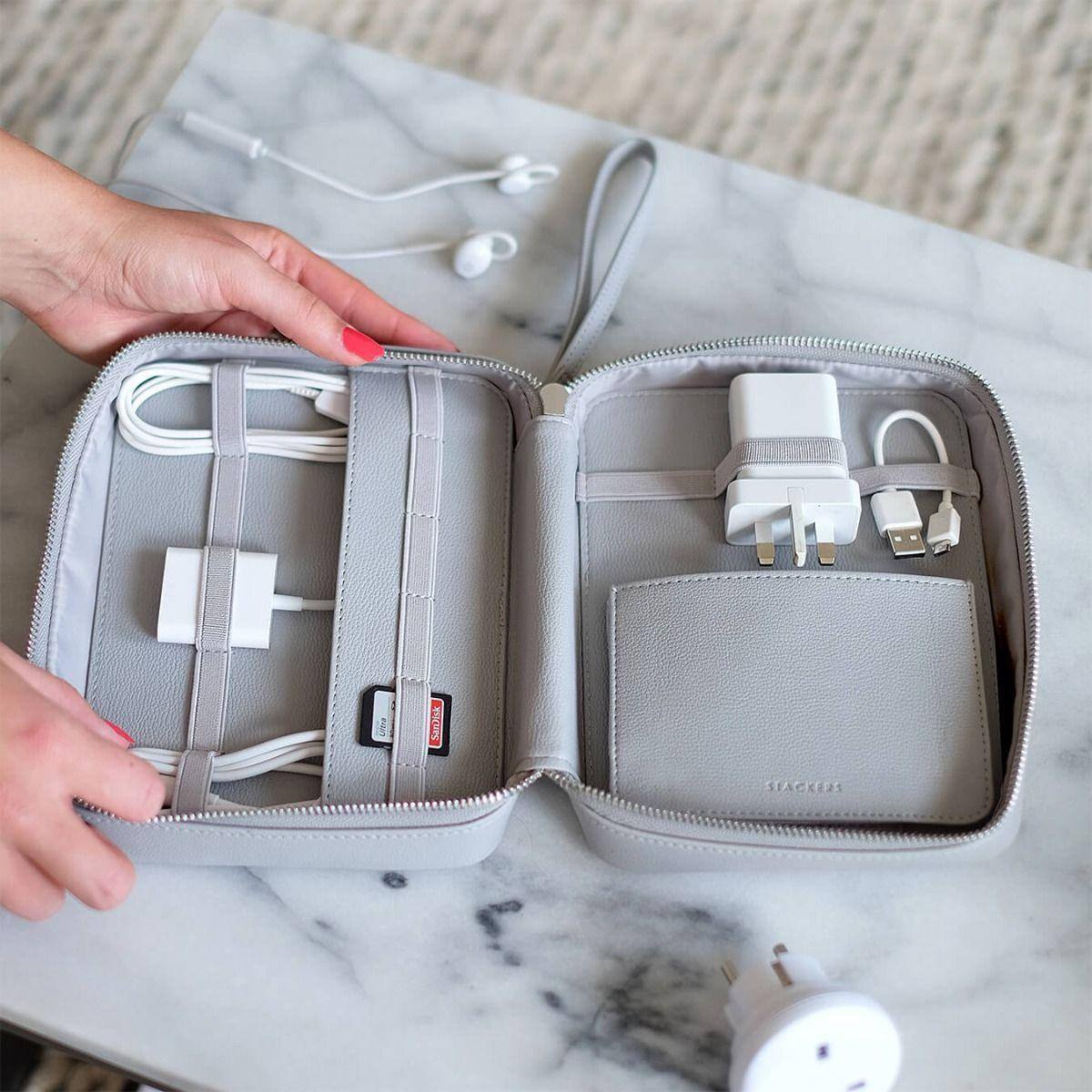 Cable Tidy Bag - Pebble Grey - Image 3