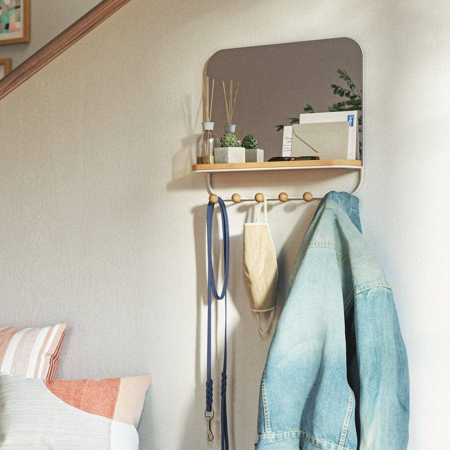 Estique Mirror with Hooks - White - Image 7