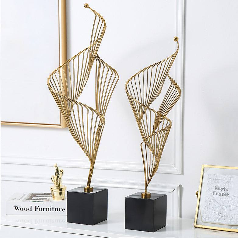 Helix Metallic Sculpture - Black Gold - Image 8