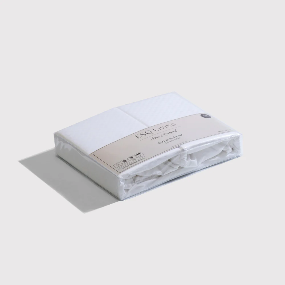 Maison Checks King Size Cotton Bedsheet Set - Ivory - Image 6