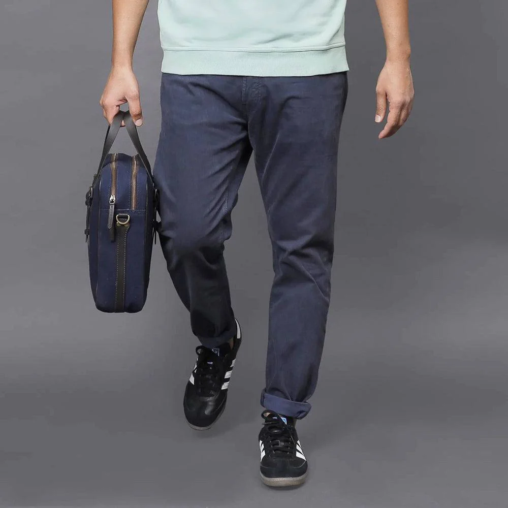 Miami Canvas Medium Briefcase - Navy - Image 9