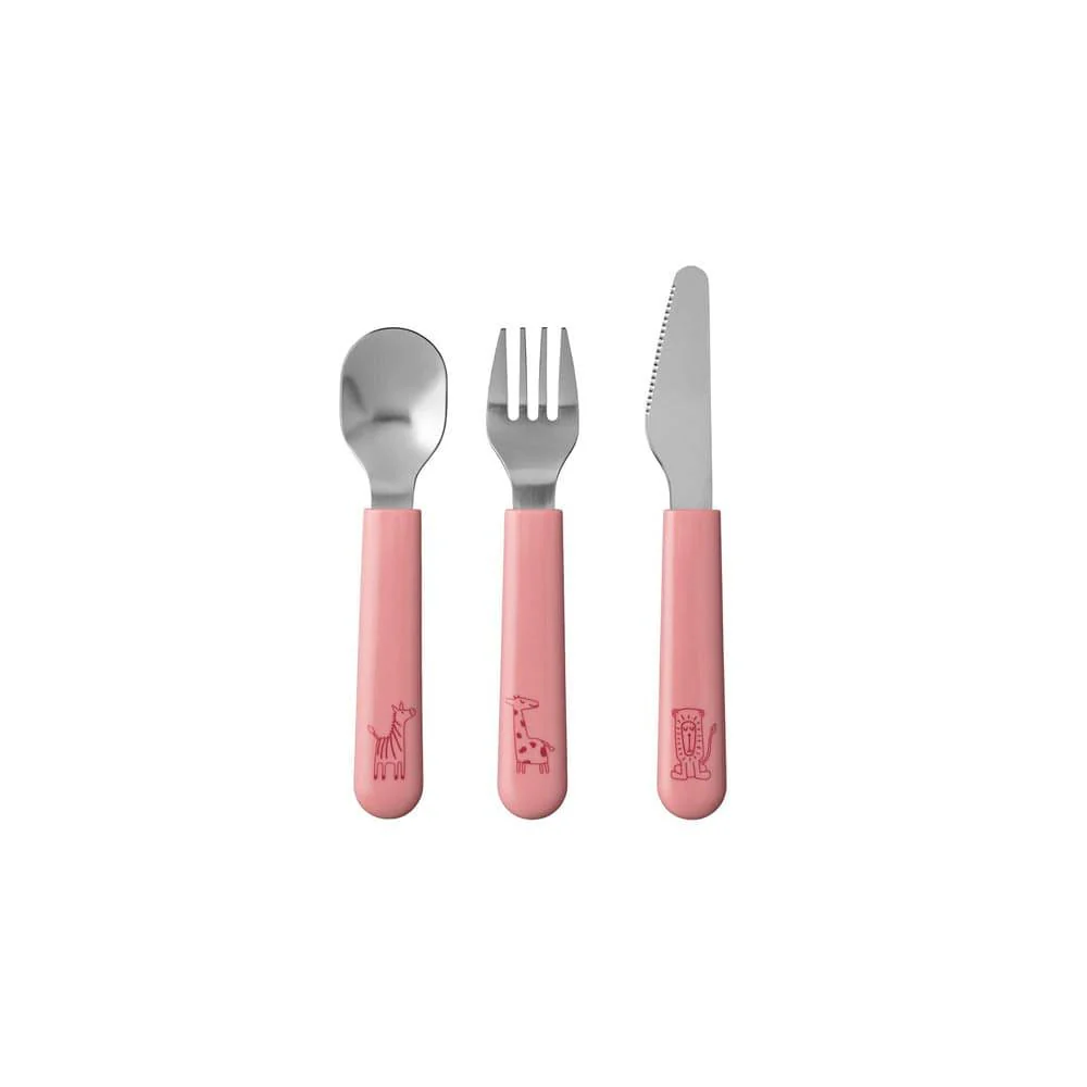 Mio 3-Piece Kids Cutlery Set - Deep Pink - Image 3