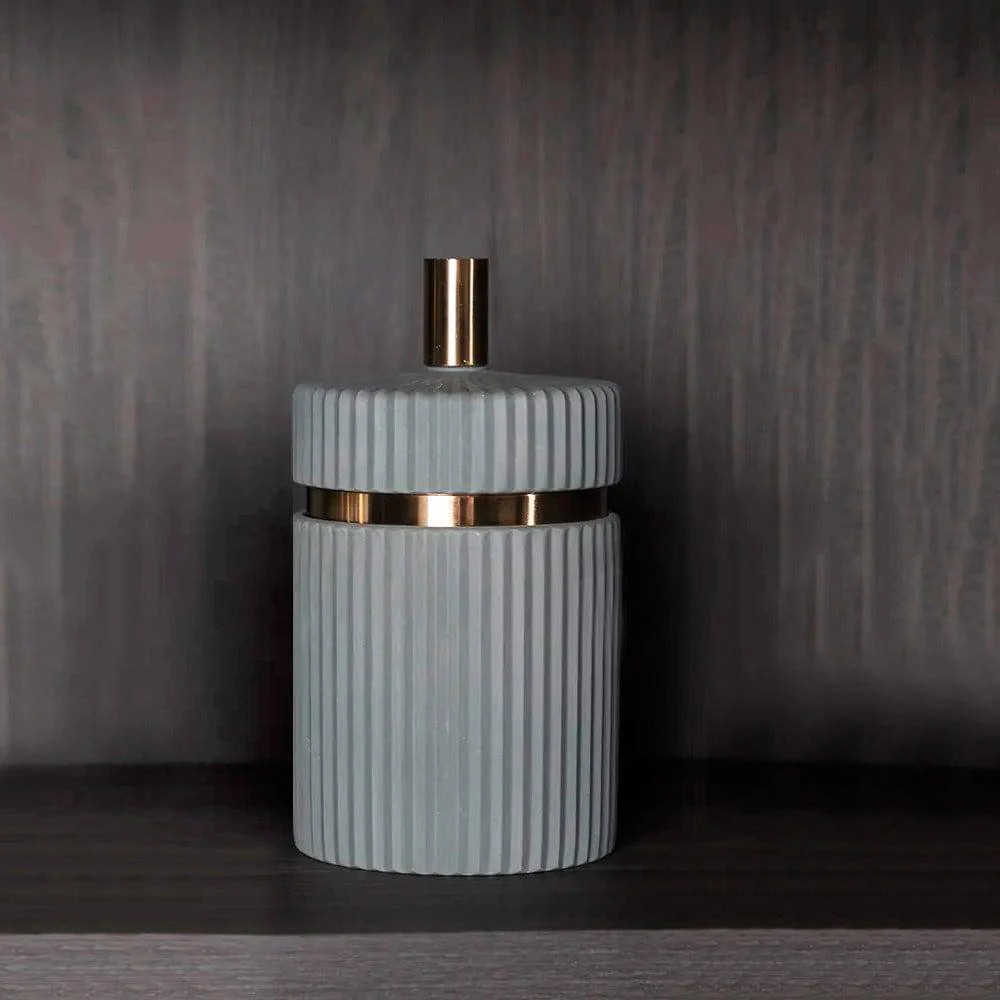 Ridge Decorative Jar - Grey - Image 6