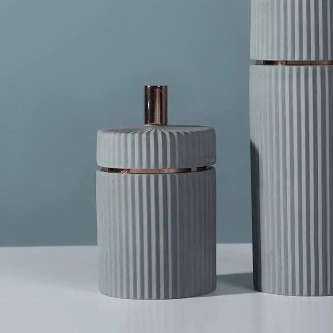 Ridge Decorative Jar - Grey - Image 8