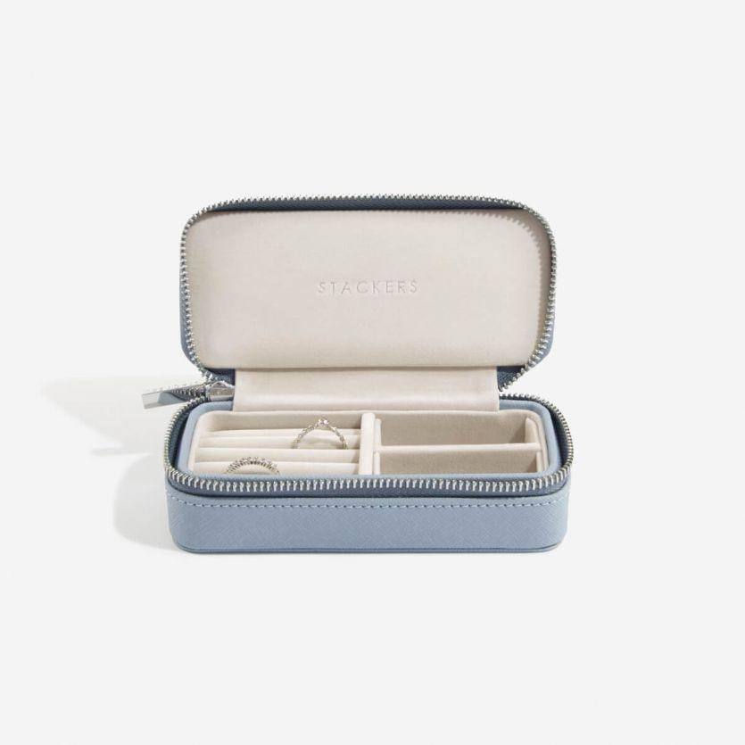 Travel Jewellery Pouch Medium - Dusky Blue - Image 4